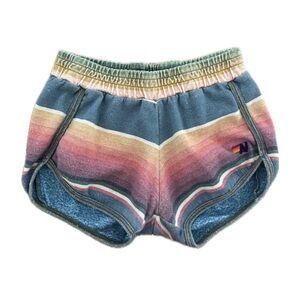 AVIATOR NATION Tulum Rainbow Jogger Shorts Striped Size XS